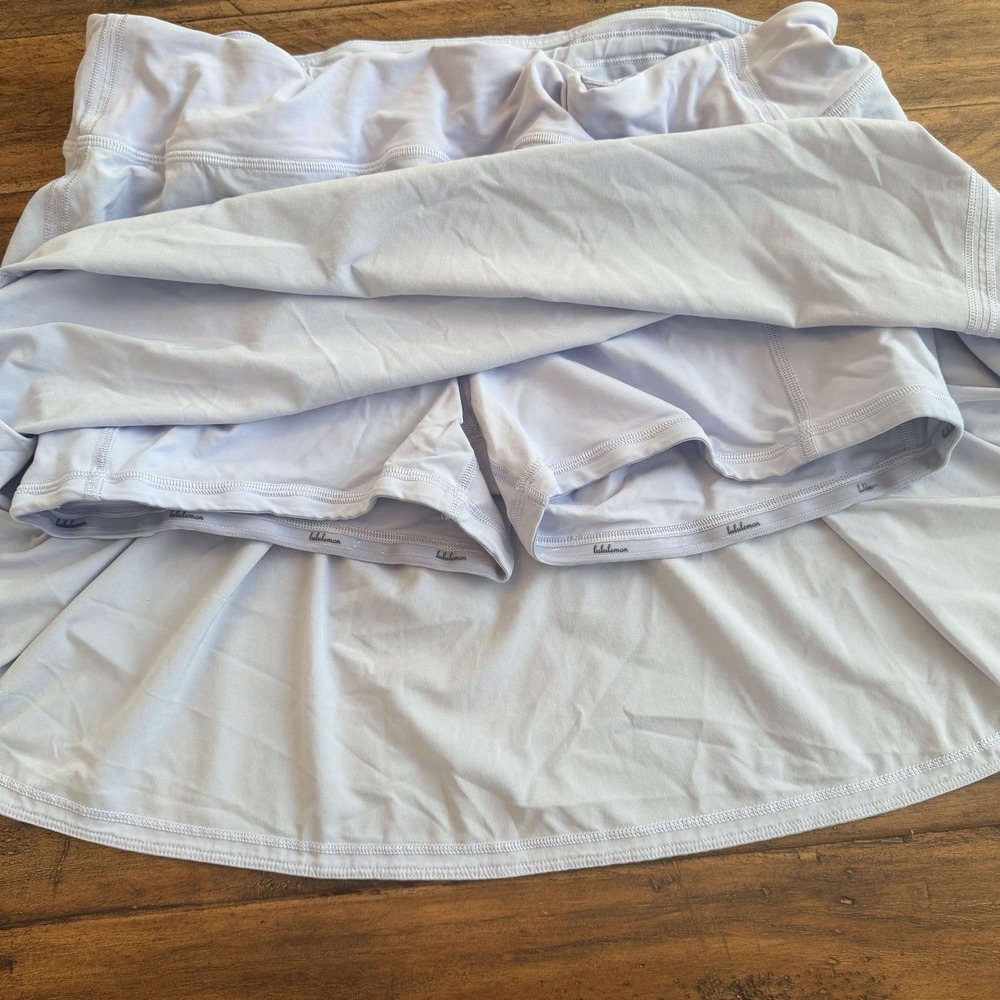 Lululemon Pace Rival Mid-Rise Skirt Size 12 Blue Tennis Skort Golf Gym Pocket - Picture 4 of 9